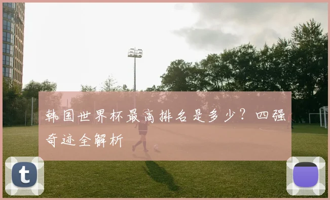韩国世界杯最高排名是多少?四强奇迹全解析